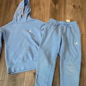 Jordan Light Blue Sweatpants hoody set